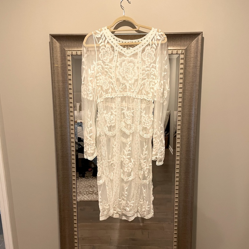 Lace bathing suit cover up